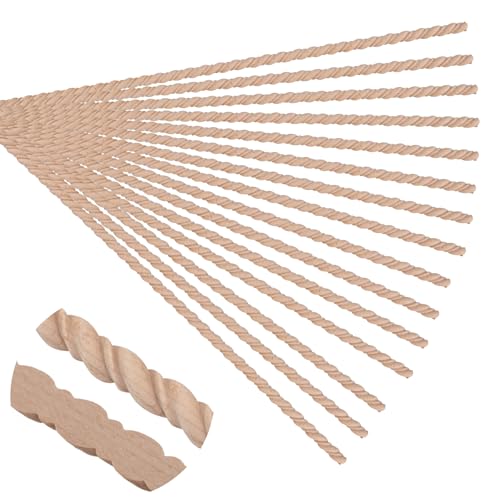 Soengsau 15 Stück 40 cm unlackierte Holzspiralwellenleisten – einfach zu bemalen, niedliche dekorative Formteile, DIY Handwerk für Möbelrahmen, Spiegelkanten, Wand, Tür, Schrank, Kommode, Regal Soengsau 15 Stück 40 cm unlackierte Holzspiralwellenleisten – einfach zu bemalen, niedliche dekorative Formteile, DIY Handwerk für Möbelrahmen, Spiegelkanten, Wand, Tür, Schrank, Kommode, Regal von Soengsau