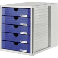 HAN Schubladenbox Systembox 1450-14 DIN C4 5Schubfächer bl von HAN-Bürogeräte