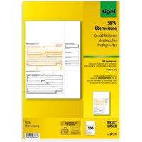 Sigel Überweisung ZV572 DIN A4 für InkJet/Laser-Drucker 250 Bl./Pack. von Sigel