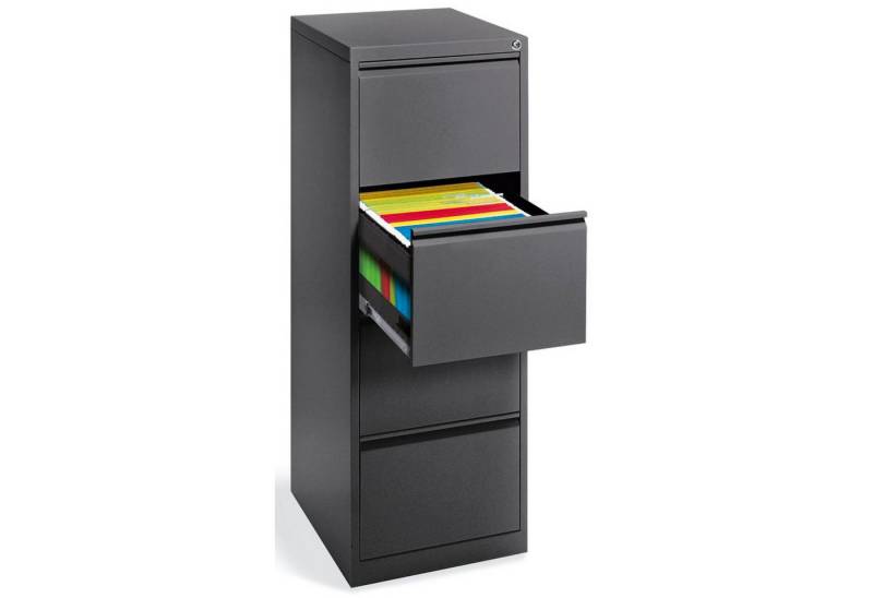 Soennecken Hängeschuhschrank Hängeregistraturschrank 1bahnig 460x1320x620mm 4 Schübe anthrazit von Soennecken
