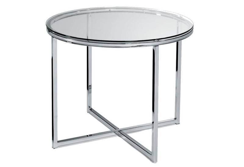 Soennecken Schreibtisch Glastisch rund 550x450mm Gestell verchomt von Soennecken