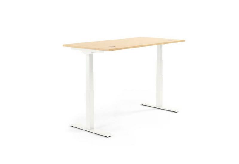 Soennecken Schreibtisch Schreibtisch 1200x605-1255x800mm Platte Ahorn Gestell weiß von Soennecken
