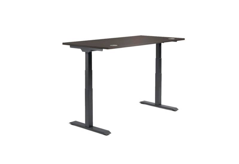 Soennecken Schreibtisch Schreibtisch 1200x605-1255x800mm Platte Eiche dunkel Gestell schwarz von Soennecken