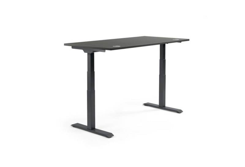 Soennecken Schreibtisch Schreibtisch 1200x605-1255x800mm Platte anthrazit Gestell schwarz von Soennecken