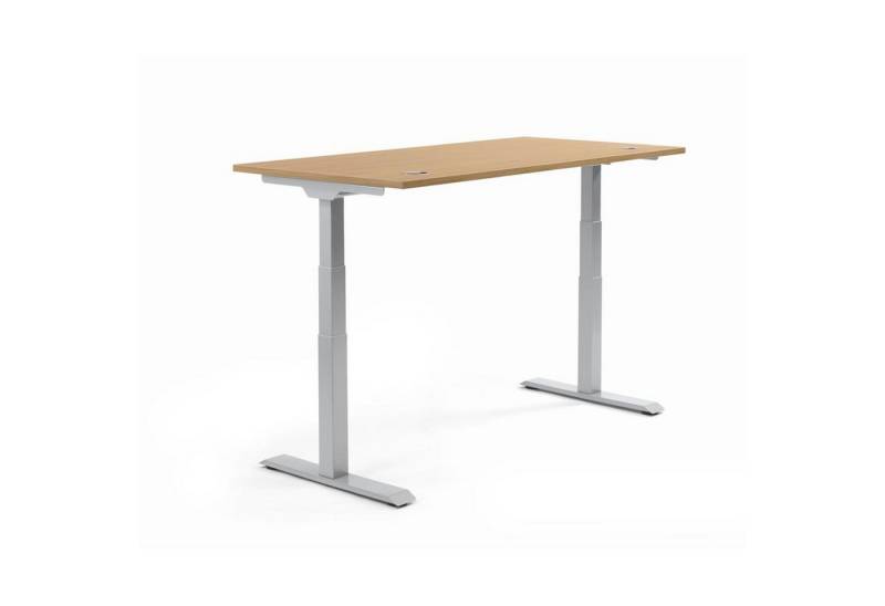 Soennecken Schreibtisch Schreibtisch 1600x605-1255x800mm Platte Eiche hell Gestell silber von Soennecken