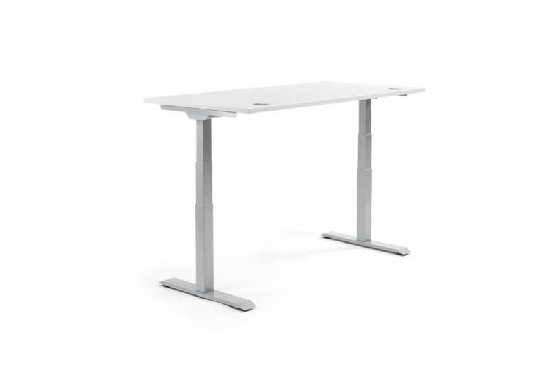 Soennecken Schreibtisch Schreibtisch 1600x605-1255x800mm Platte weiß Gestell silber von Soennecken