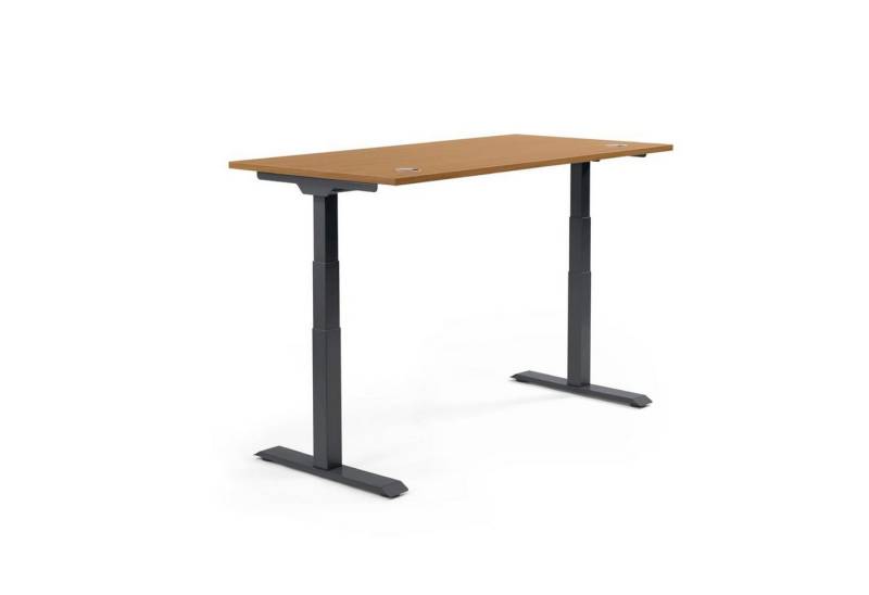 Soennecken Schreibtisch Schreibtisch 1800x605-1255x800mm Platte Nuss Gestell schwarz von Soennecken