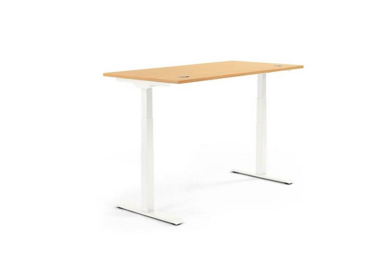 Soennecken Schreibtisch Schreibtisch 2000x605-1255x800mm Platte Buche Gestell weiß von Soennecken