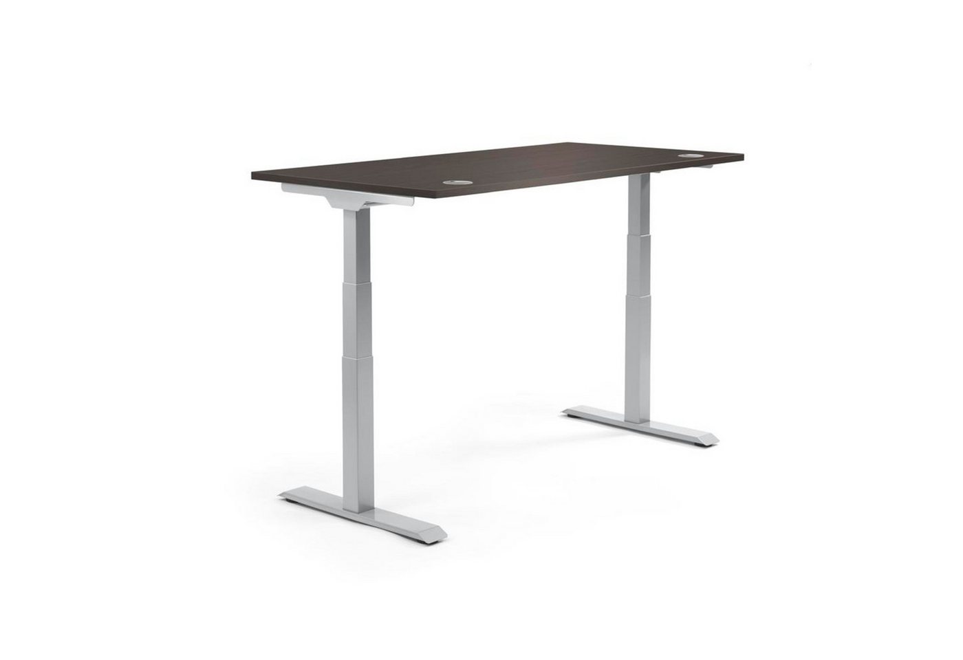 Soennecken Schreibtisch Schreibtisch 2000x605-1255x800mm Platte Eiche dunkel Gestell silber Soennecken Schreibtisch Schreibtisch 2000x605-1255x800mm Platte Eiche dunkel Gestell silber von Soennecken
