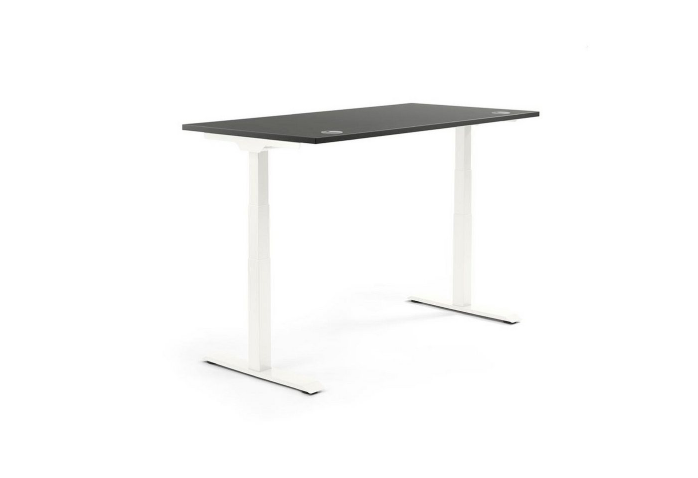 Soennecken Schreibtisch Schreibtisch 2000x605-1255x800mm Platte anthrazit Gestell weiß Soennecken Schreibtisch Schreibtisch 2000x605-1255x800mm Platte anthrazit Gestell weiß von Soennecken