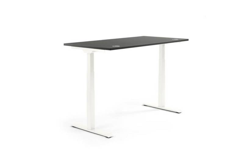 Soennecken Schreibtisch Schreibtisch 2000x605-1255x800mm Platte anthrazit Gestell weiß von Soennecken