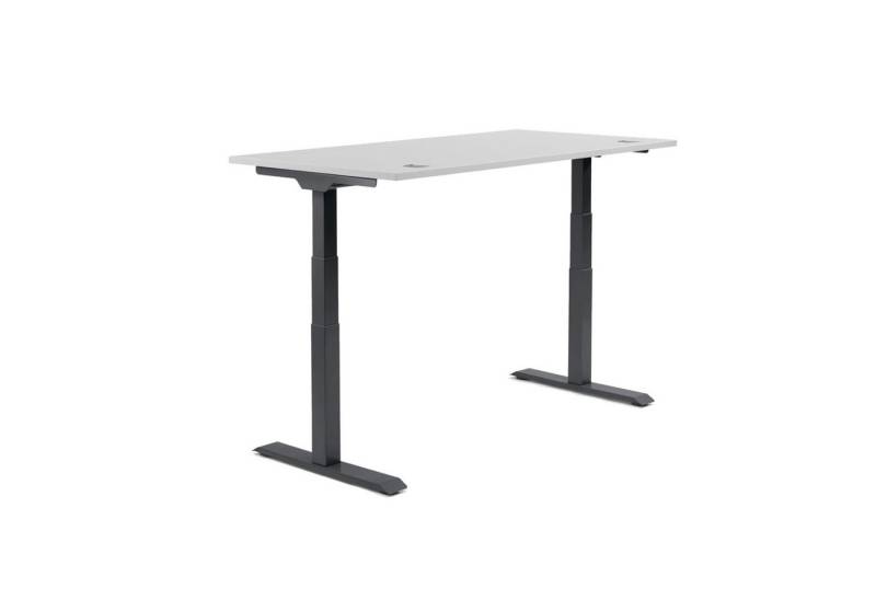 Soennecken Schreibtisch Schreibtisch 2000x605-1255x800mm Platte lichtgrau Gestell schwarz von Soennecken