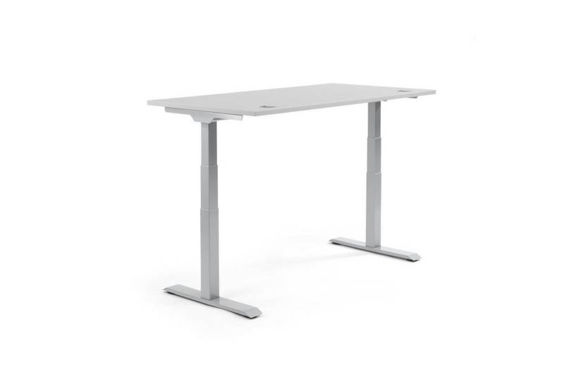 Soennecken Schreibtisch Schreibtisch 2000x605-1255x800mm Platte lichtgrau Gestell silber von Soennecken