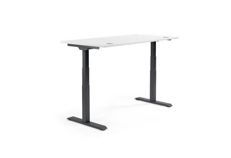 Soennecken Schreibtisch Schreibtisch 2000x605-1255x800mm Platte weiß Gestell schwarz von Soennecken