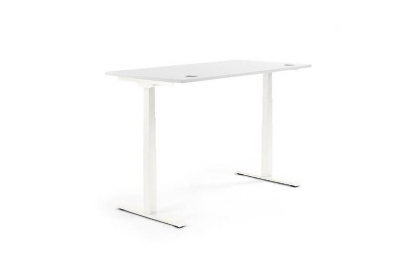 Soennecken Schreibtisch Schreibtisch 2000x605-1255x800mm Platte weiß Gestell weiß von Soennecken