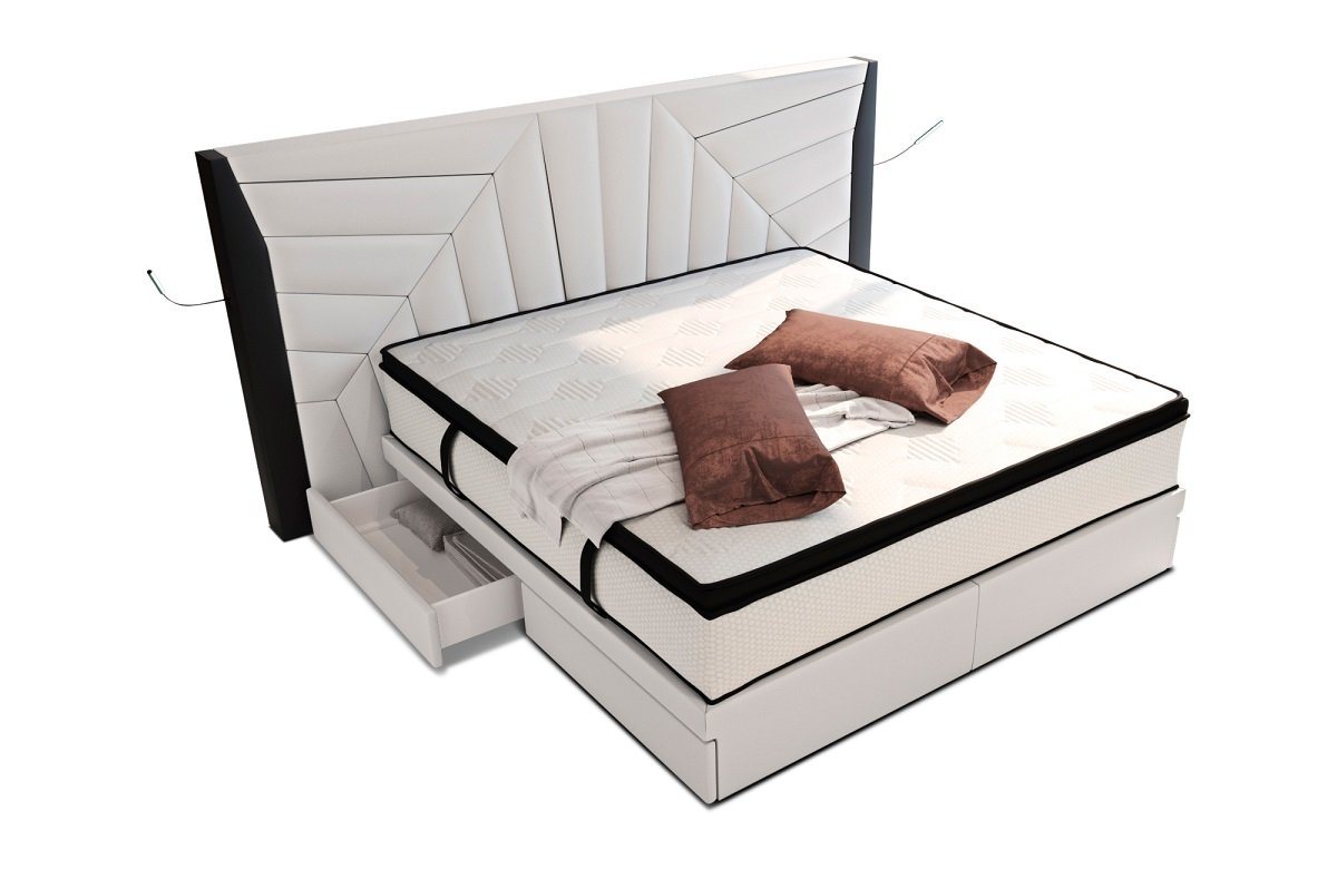 Sofa Dreams Boxspringbett Boxspringbett Monaco Leder, mit Topper, mit Schubladen, mit LED-Beleuchtung, mit USB-Anschlüssen Sofa Dreams Boxspringbett Boxspringbett Monaco Leder, mit Topper, mit Schubladen, mit LED-Beleuchtung, mit USB-Anschlüssen von Sofa Dreams