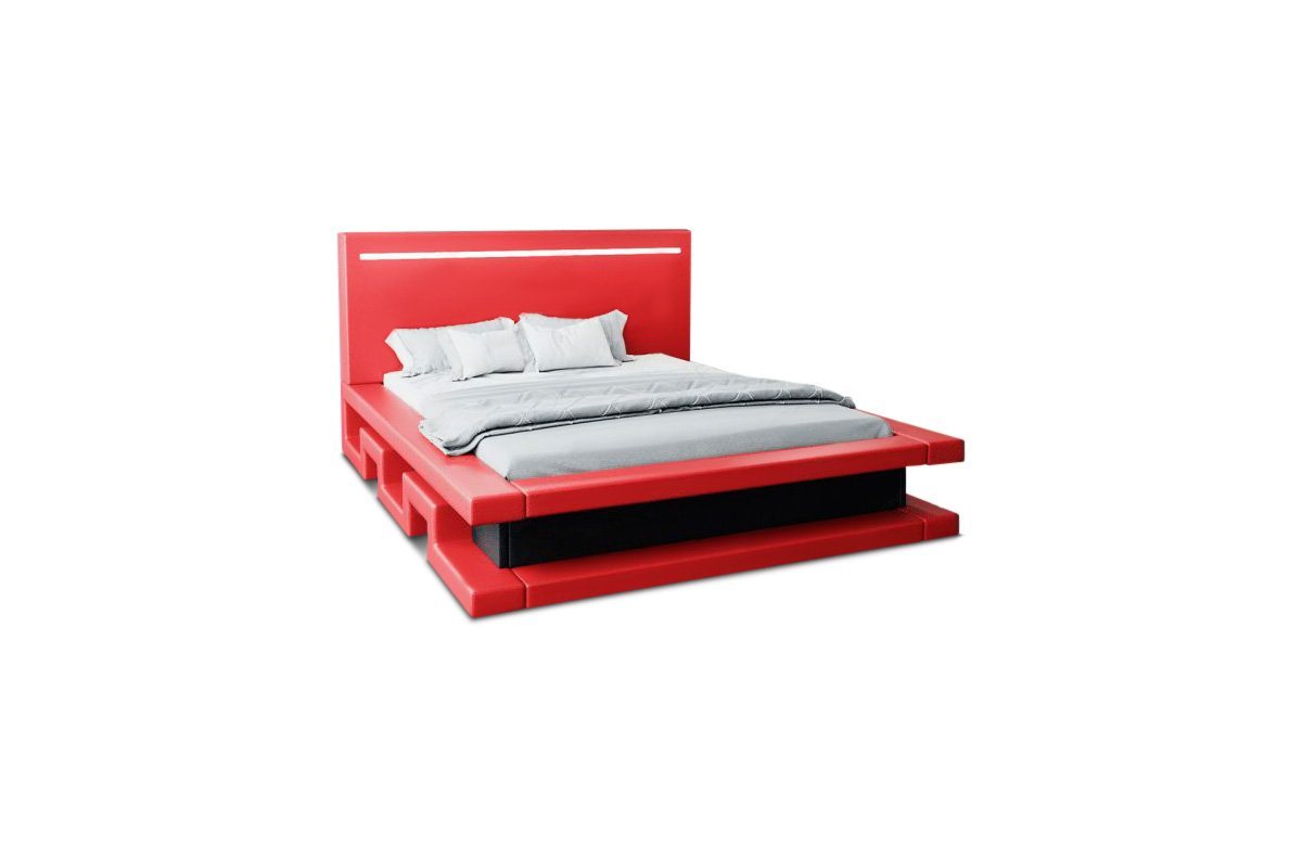 Sofa Dreams Boxspringbett Faenza (6 Teile), LED-Beleuchtung, Topper, Matratze, Kunstleder, Bett, modernes Design von Sofa Dreams
