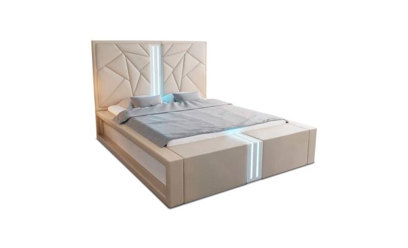 Sofa Dreams Boxspringbett Imperia Bett Kunstleder Premium Komplettbett mit LED Beleuchtung von Sofa Dreams