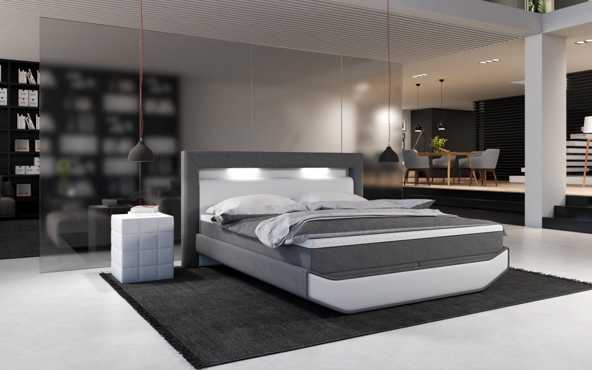 Sofa Dreams Boxspringbett Livo Kunstleder Komplettbett Modern Hotelbett, inklusive LED Beleuchtung, Matratze und Topper von Sofa Dreams