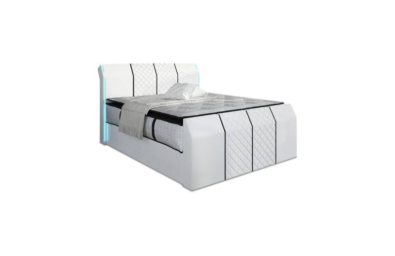 Sofa Dreams Boxspringbett Paris inkl. Matratze & Topper mit LED-Beleuchtung, Bett mit Kunstleder Premium Bezug und in versch. Liegemaßen von Sofa Dreams