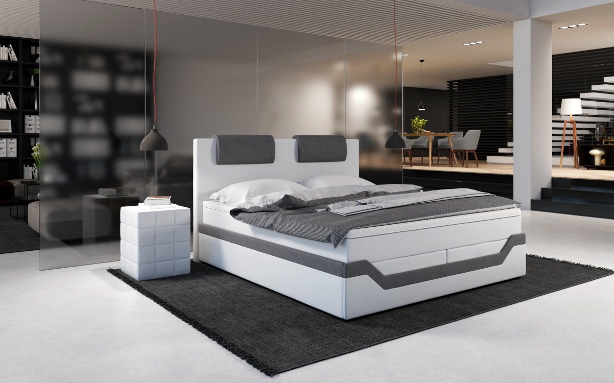 Sofa Dreams Boxspringbett Rina Kunstleder Komplettbett Modern Hotelbett, inklusive Matratze und Topper von Sofa Dreams