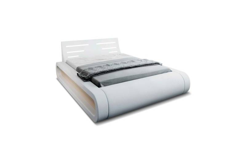 Sofa Dreams Boxspringbett Sorano (6 Teile), LED-Beleuchtung im Kopfteil, Bett in Kunstlederbezug, Matratze, Topper von Sofa Dreams