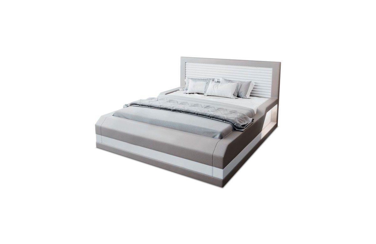 Sofa Dreams Boxspringbett Treviso Bett Kunstleder Premium Komplettbett mit LED Beleuchtung, mit Topper, mit Matratze, mit LED Beleuchtung von Sofa Dreams