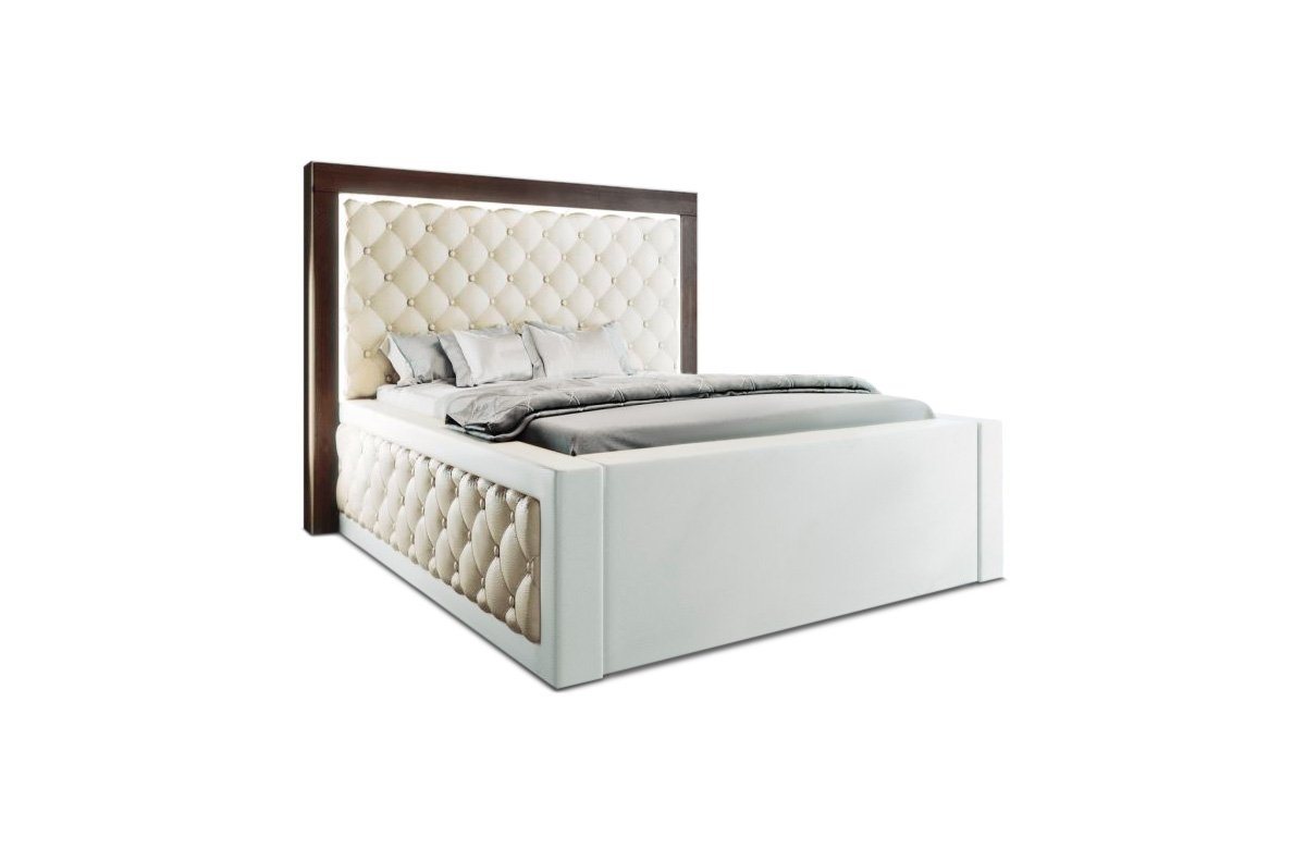 Sofa Dreams Boxspringbett Varese Bett Kunstleder Premium Komplettbett mit LED Beleuchtung, mit Topper von Sofa Dreams