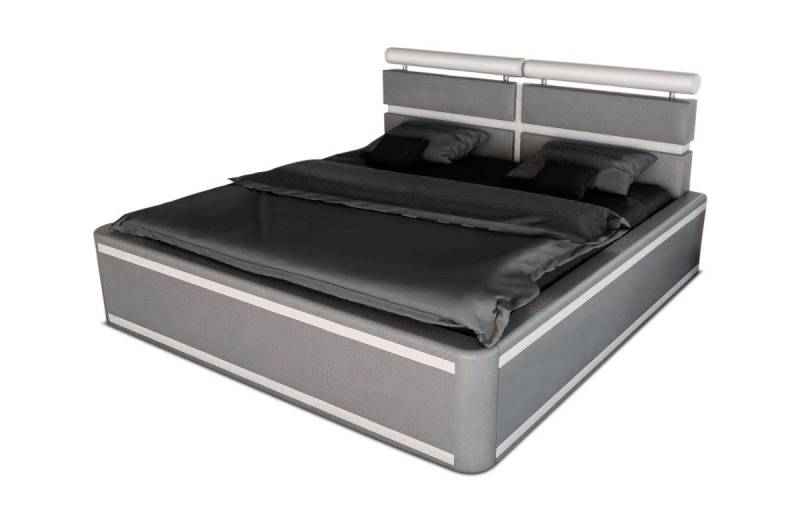 Sofa Dreams Boxspringbett Venedig Bett Kunstleder Premium Komplettbett mit LED Beleuchtung, mit Topper, mit Matratze, mit LED Beleuchtung im Kopfteil von Sofa Dreams