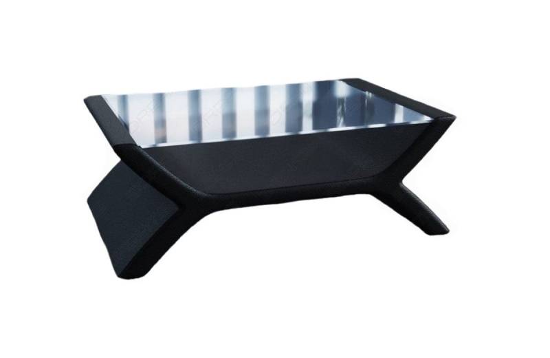 Sofa Dreams Couchtisch Leder Calabria Tisch mit Sicherheitsglasplatte 12mm (1 Tisch), mit Kunstleder Premium Bezug in Schwarz mit LED-Beleuchtung von Sofa Dreams