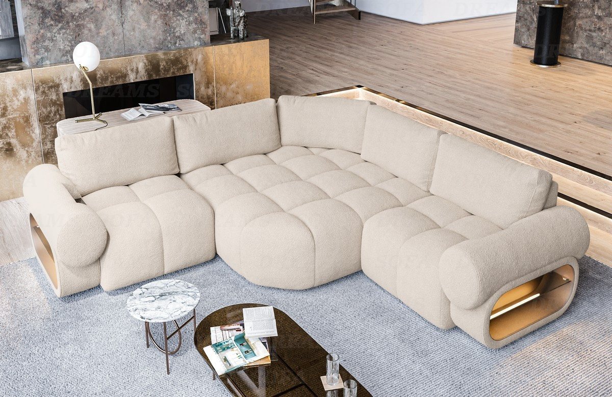 Sofa Dreams Ecksofa Design Ecksofa Stoff Couch Caivano L Form kurz Stoffsofa, Loungesofa von Sofa Dreams