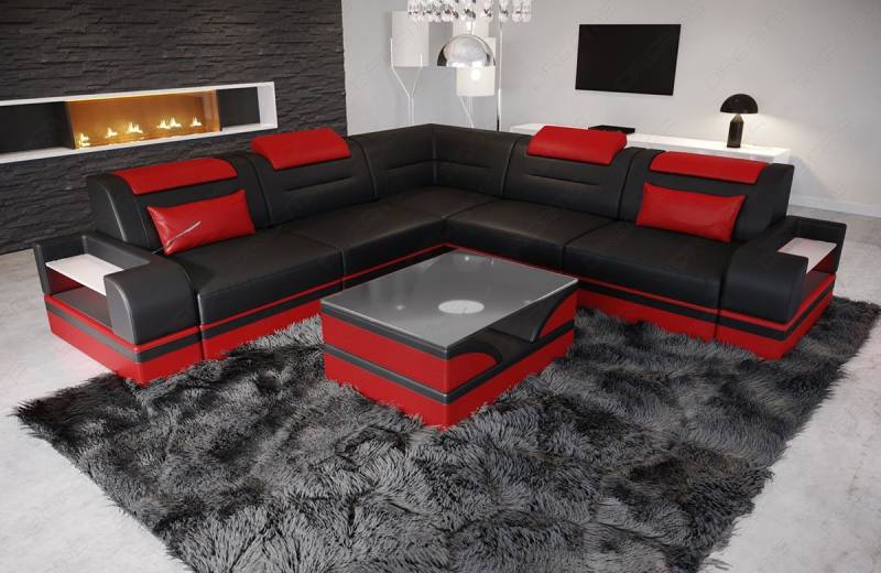Sofa Dreams Ecksofa Leder Couch Sofa Trivento L Form Ledersofa, L-Form Ledersofa mit LED, wahlweise mit Bettfunktion Sofa Dreams Ecksofa Leder Couch Sofa Trivento L Form Ledersofa, L-Form Ledersofa mit LED, wahlweise mit Bettfunktion von Sofa Dreams