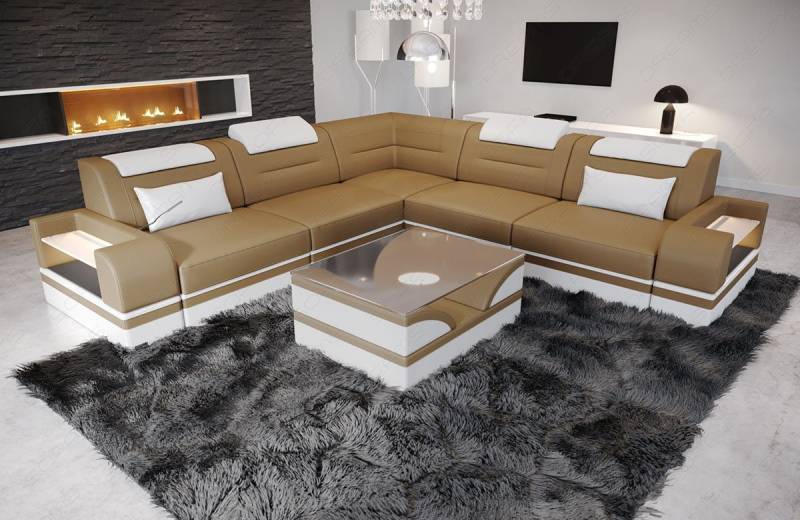 Sofa Dreams Ecksofa Leder Couch Sofa Trivento L Form Ledersofa, L-Form Ledersofa mit LED, wahlweise mit Bettfunktion Sofa Dreams Ecksofa Leder Couch Sofa Trivento L Form Ledersofa, L-Form Ledersofa mit LED, wahlweise mit Bettfunktion von Sofa Dreams