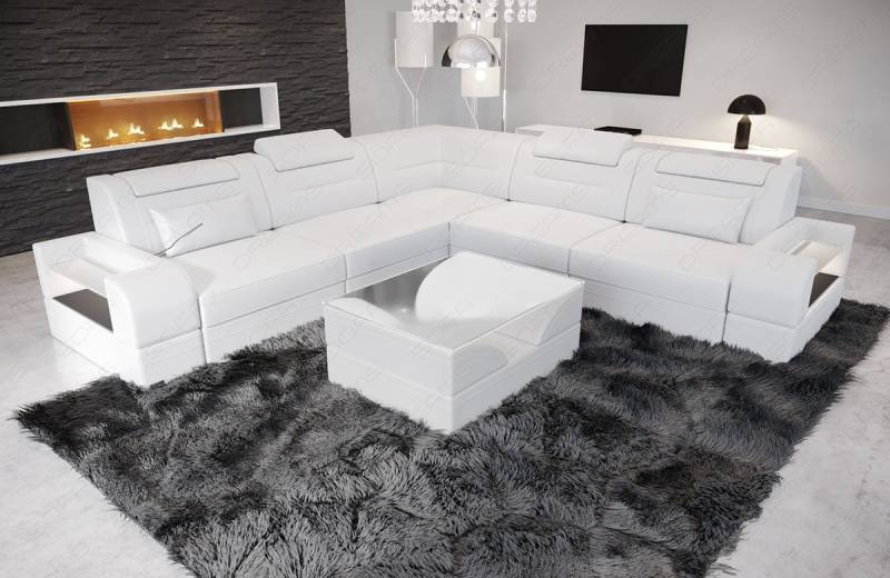 Sofa Dreams Ecksofa Leder Couch Sofa Trivento L Form Ledersofa, L-Form Ledersofa mit LED, wahlweise mit Bettfunktion Sofa Dreams Ecksofa Leder Couch Sofa Trivento L Form Ledersofa, L-Form Ledersofa mit LED, wahlweise mit Bettfunktion von Sofa Dreams