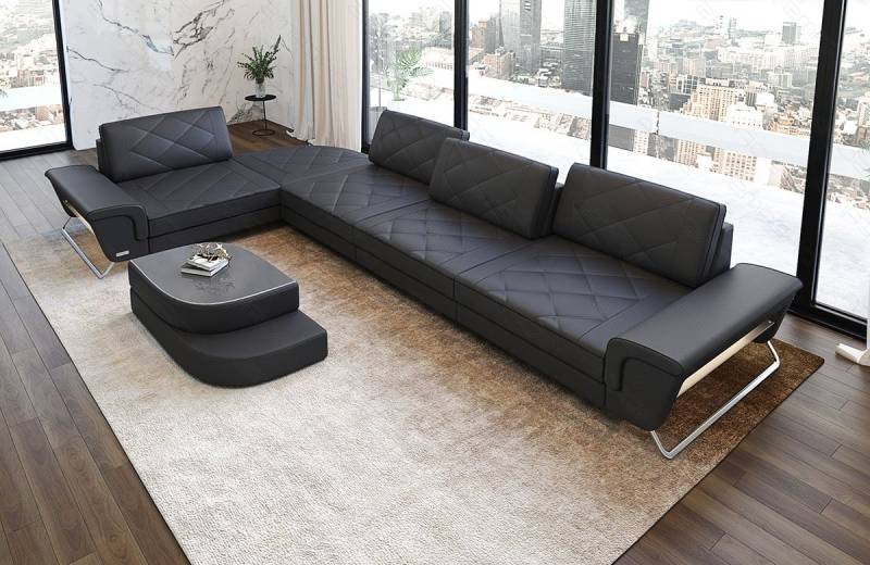 Sofa Dreams Ecksofa Leder Designer Eckcouch Rotello L Form Luxus Ledersofa, Couch wahlweise mit Multifunktionskonsole Sofa Dreams Ecksofa Leder Designer Eckcouch Rotello L Form Luxus Ledersofa, Couch wahlweise mit Multifunktionskonsole von Sofa Dreams