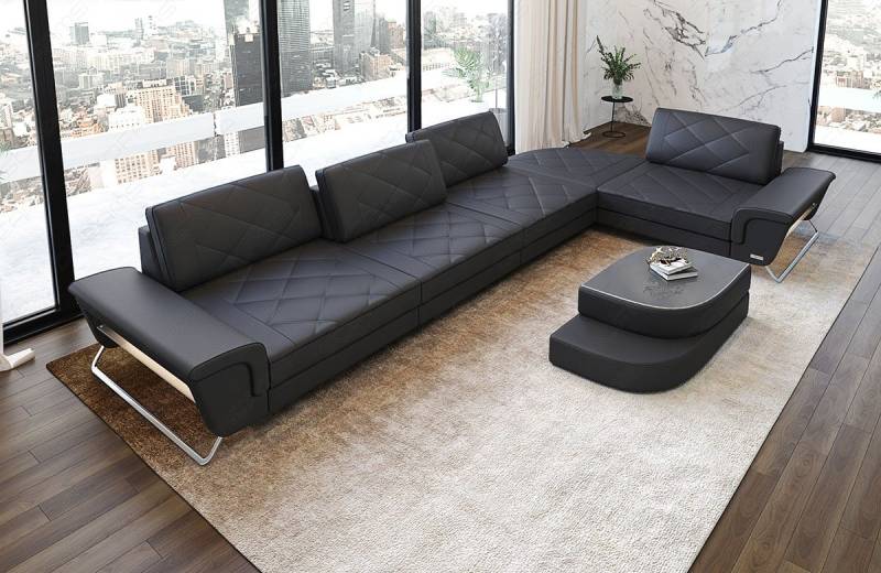 Sofa Dreams Ecksofa Leder Designer Eckcouch Rotello L Form Luxus Ledersofa, Couch wahlweise mit Multifunktionskonsole Sofa Dreams Ecksofa Leder Designer Eckcouch Rotello L Form Luxus Ledersofa, Couch wahlweise mit Multifunktionskonsole von Sofa Dreams
