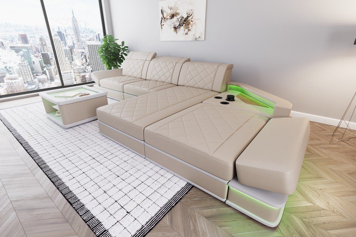 Sofa Dreams Ecksofa Leder Designer Sofa Couch Perugia L Form Ledersofa, Ledercouch mit LED-Beleuchtung Sofa Dreams Ecksofa Leder Designer Sofa Couch Perugia L Form Ledersofa, Ledercouch mit LED-Beleuchtung von Sofa Dreams