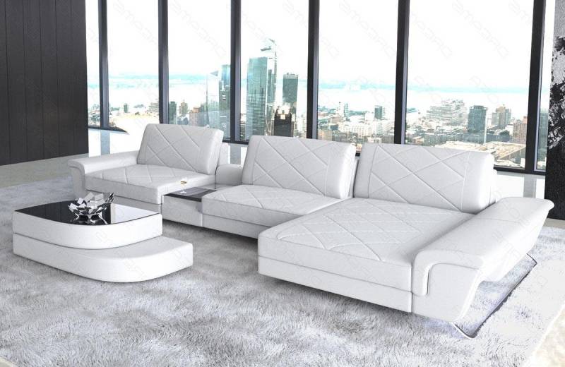 Sofa Dreams Ecksofa Leder Sofa Bari L Form Ledersofa, Couch, mit LED, verstellbare Rückenlehnen, Designersofa Sofa Dreams Ecksofa Leder Sofa Bari L Form Ledersofa, Couch, mit LED, verstellbare Rückenlehnen, Designersofa von Sofa Dreams