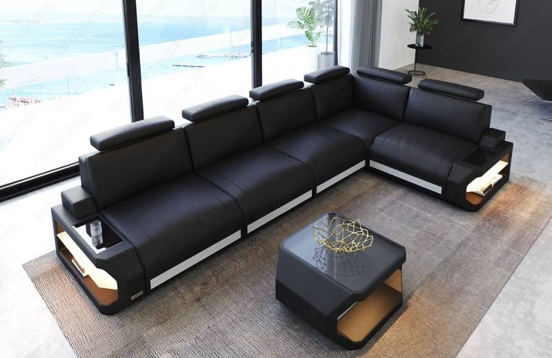 Sofa Dreams Ecksofa Leder Sofa Couch Siena L Form lang Ledercouch, L-Form Ledersofa mit LED-Beleuchtung Sofa Dreams Ecksofa Leder Sofa Couch Siena L Form lang Ledercouch, L-Form Ledersofa mit LED-Beleuchtung von Sofa Dreams