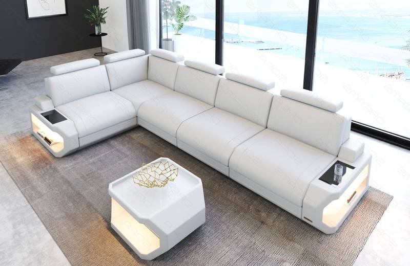 Sofa Dreams Ecksofa Leder Sofa Couch Siena L Form lang Ledercouch, L-Form Ledersofa mit LED-Beleuchtung Sofa Dreams Ecksofa Leder Sofa Couch Siena L Form lang Ledercouch, L-Form Ledersofa mit LED-Beleuchtung von Sofa Dreams