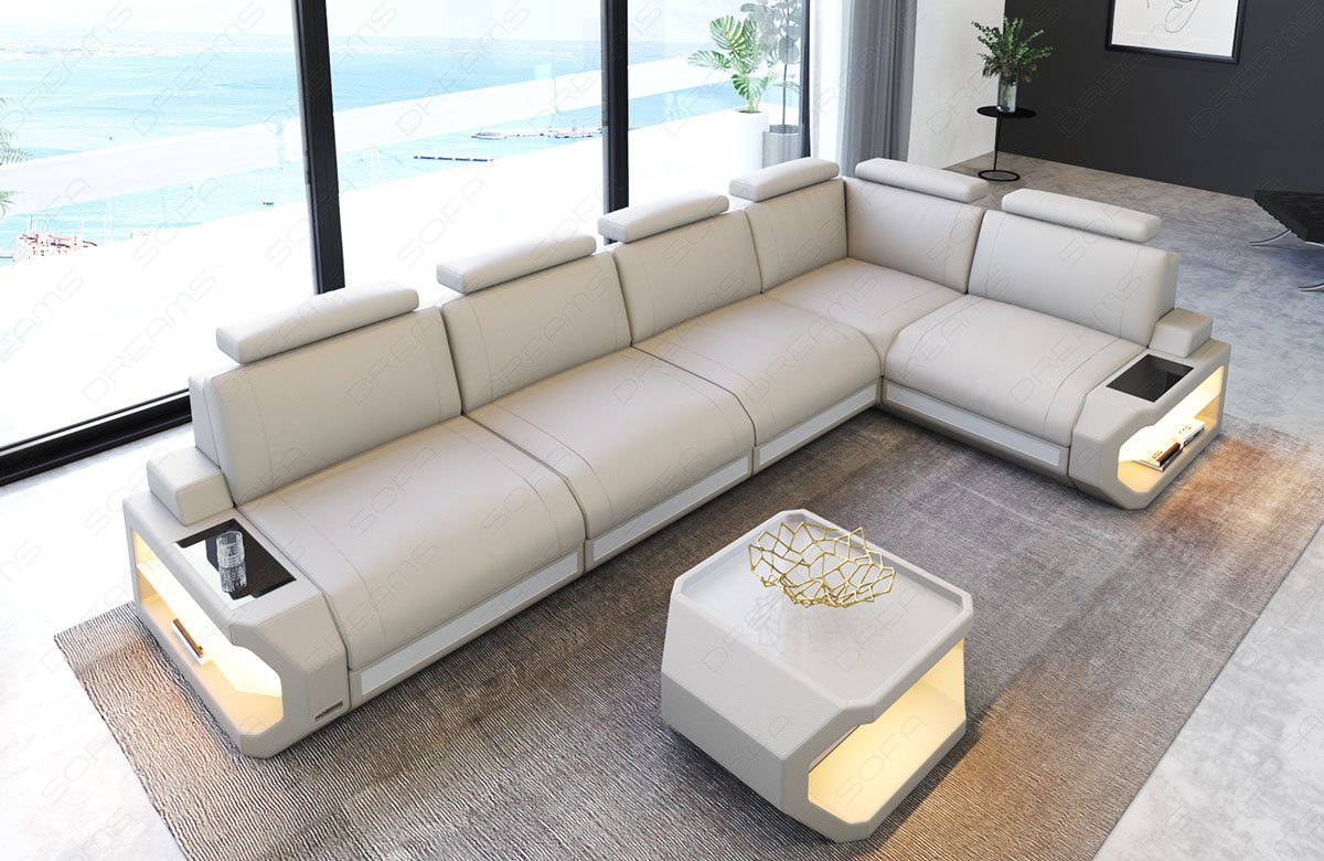Sofa Dreams Ecksofa Leder Sofa Couch Siena L Form lang Ledercouch, L-Form Ledersofa mit LED-Beleuchtung Sofa Dreams Ecksofa Leder Sofa Couch Siena L Form lang Ledercouch, L-Form Ledersofa mit LED-Beleuchtung von Sofa Dreams