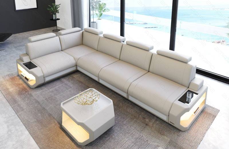 Sofa Dreams Ecksofa Leder Sofa Couch Siena L Form lang Ledercouch, L-Form Ledersofa mit LED-Beleuchtung Sofa Dreams Ecksofa Leder Sofa Couch Siena L Form lang Ledercouch, L-Form Ledersofa mit LED-Beleuchtung von Sofa Dreams