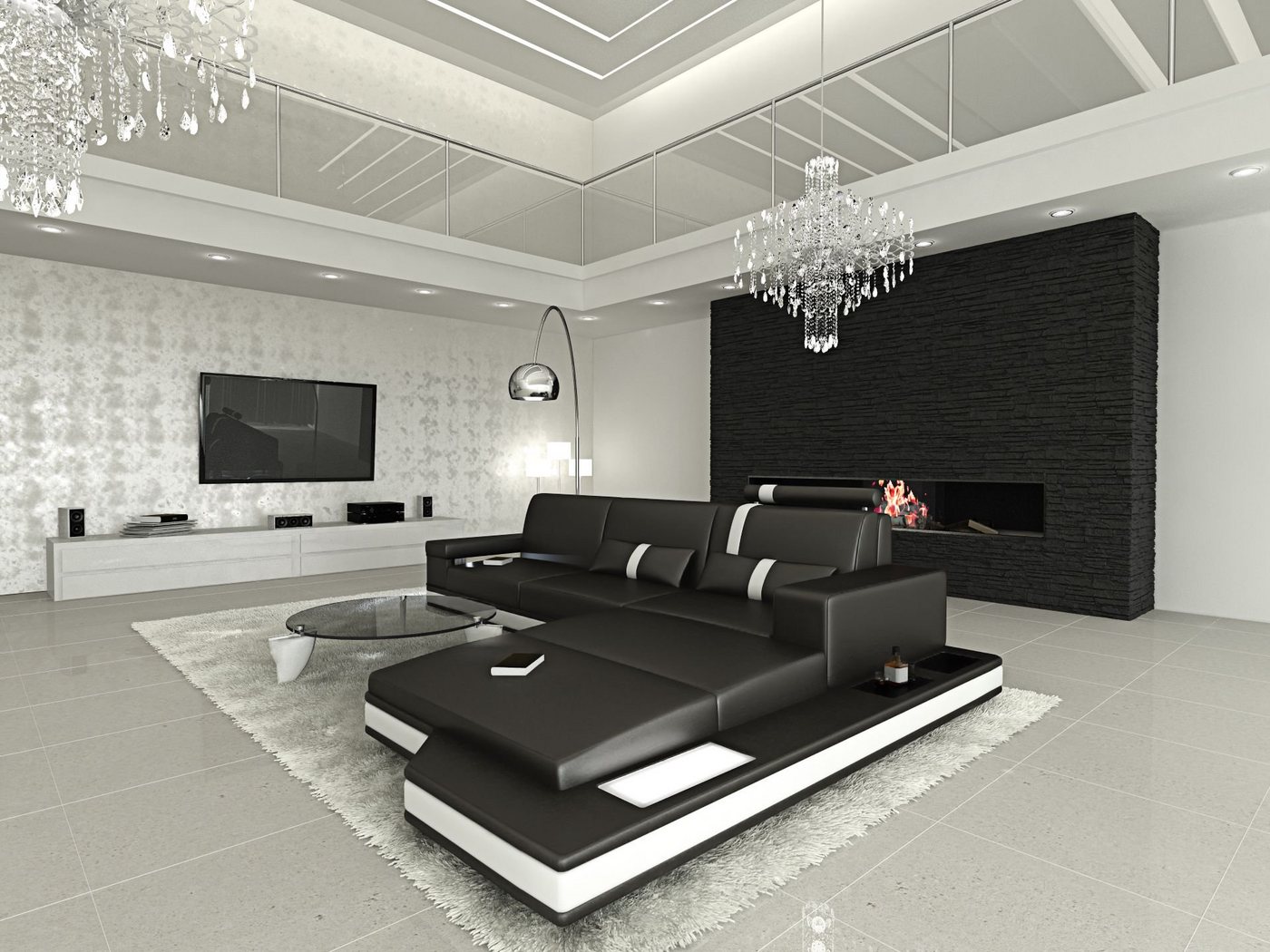 Sofa Dreams Ecksofa Ledercouch Leder Sofa Messana L Form Ledersofa, Couch, mit LED, wahlweise mit Bettfunktion als Schlafsofa, Designersofa Sofa Dreams Ecksofa Ledercouch Leder Sofa Messana L Form Ledersofa, Couch, mit LED, wahlweise mit Bettfunktion als Schlafsofa, Designersofa von Sofa Dreams