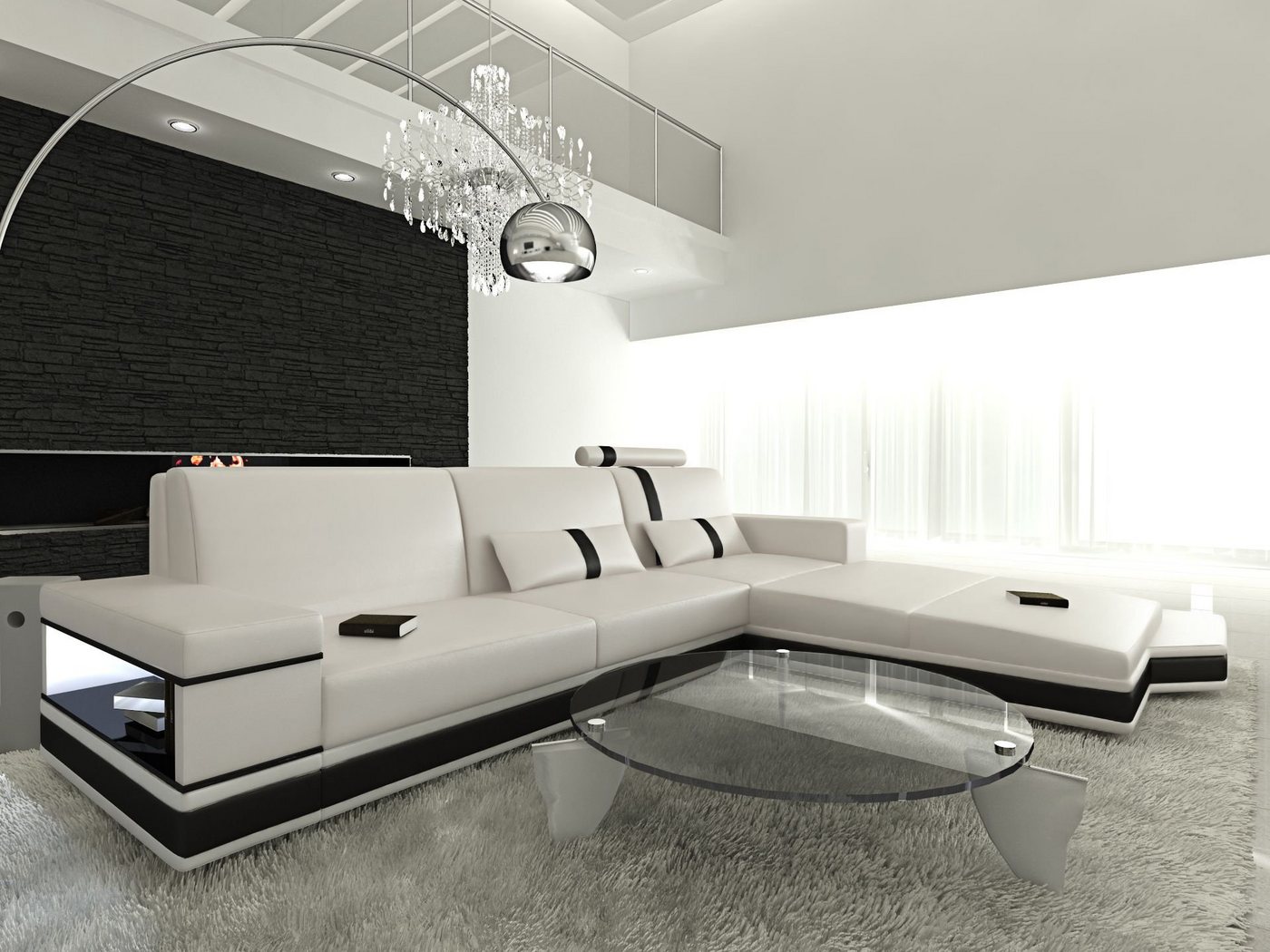 Sofa Dreams Ecksofa Ledercouch Leder Sofa Messana L Form Ledersofa, Couch, mit LED, wahlweise mit Bettfunktion als Schlafsofa, Designersofa Sofa Dreams Ecksofa Ledercouch Leder Sofa Messana L Form Ledersofa, Couch, mit LED, wahlweise mit Bettfunktion als Schlafsofa, Designersofa von Sofa Dreams