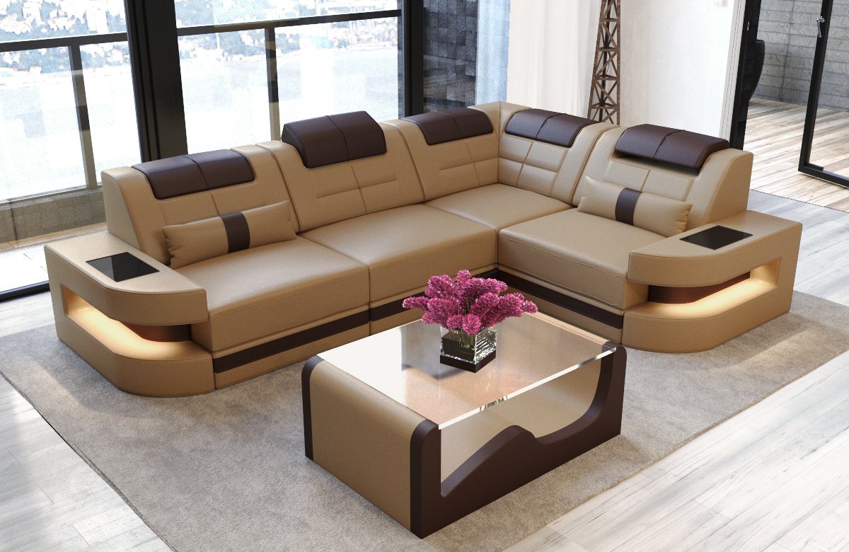 Sofa Dreams Ecksofa Ledercouch Sofa Leder Como L Form Ledersofa, Couch, mit LED, wahlweise mit Bettfunktion als Schlafsofa, Designersofa Sofa Dreams Ecksofa Ledercouch Sofa Leder Como L Form Ledersofa, Couch, mit LED, wahlweise mit Bettfunktion als Schlafsofa, Designersofa von Sofa Dreams