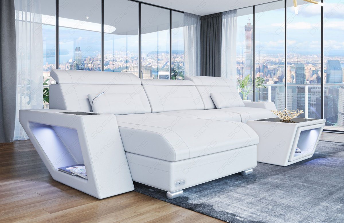 Sofa Dreams Ecksofa Ledersofa Couch Catania L Form Leder Sofa, mit LED, wahlweise mit Bettfunktion als Schlafsofa, Designersofa Sofa Dreams Ecksofa Ledersofa Couch Catania L Form Leder Sofa, mit LED, wahlweise mit Bettfunktion als Schlafsofa, Designersofa von Sofa Dreams