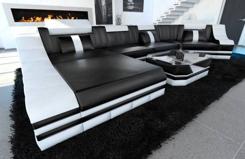 Sofa Dreams Ecksofa Ledersofa Turino Mini C Form, Designersofa, Sofa mit LED Licht und USB Anschluss Sofa Dreams Ecksofa Ledersofa Turino Mini C Form, Designersofa, Sofa mit LED Licht und USB Anschluss von Sofa Dreams