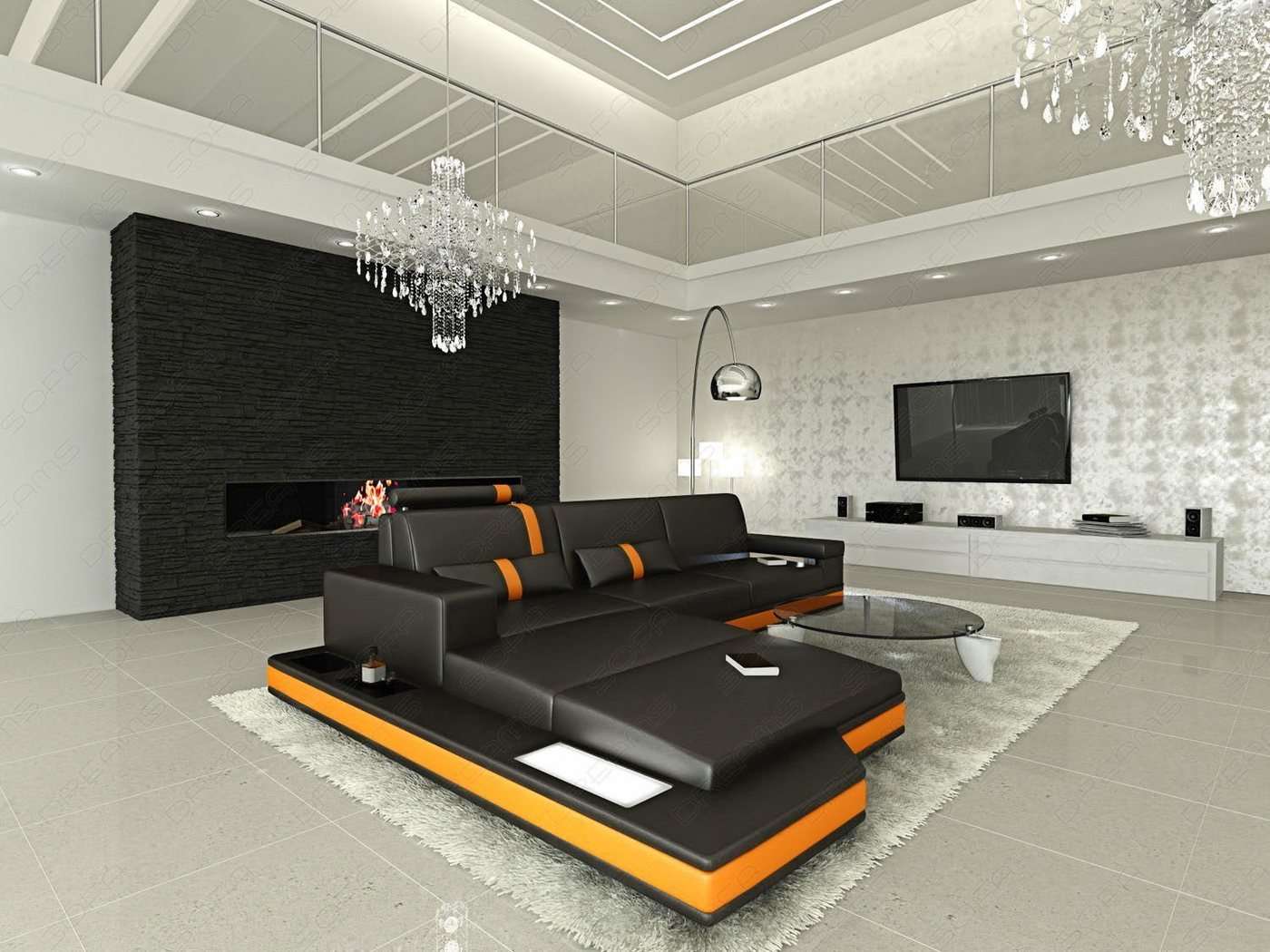 Sofa Dreams Ecksofa Messana L Form Mini Sofa, 4-Sitzer, Ottomane, LED-Beleuchtung, USB, Couch Sofa Dreams Ecksofa Messana L Form Mini Sofa, 4-Sitzer, Ottomane, LED-Beleuchtung, USB, Couch von Sofa Dreams
