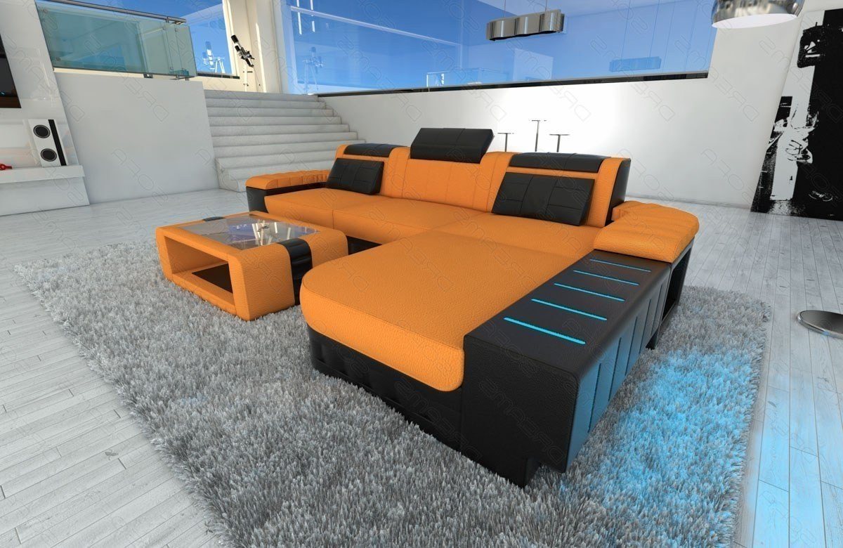 Sofa Dreams Ecksofa Polster Sofa Stoff Bellagio L Form Stoffsofa Couch, mit LED, wahlweise mit Bettfunktion als Schlafsofa, Designersofa von Sofa Dreams