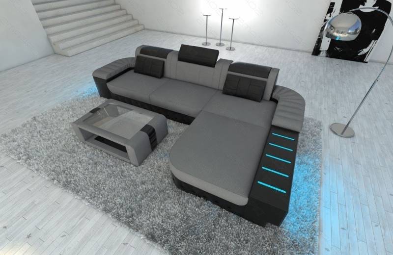 Sofa Dreams Ecksofa Polster Sofa Stoff Bellagio L Form Stoffsofa Couch, mit LED, wahlweise mit Bettfunktion als Schlafsofa, Designersofa von Sofa Dreams